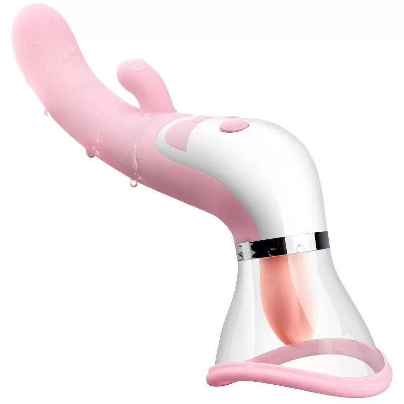 EXER Klitoris ve G-Spot Uyarıcı Emiş Güçlü Dil Simülasyon 4 in 1 Rabbit Vibratör